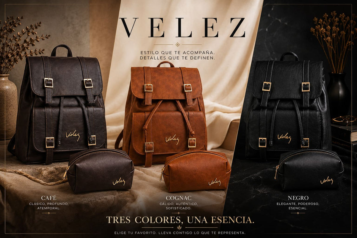 Morral y Cosmetiquera 100% Originales Velez en Cuero
