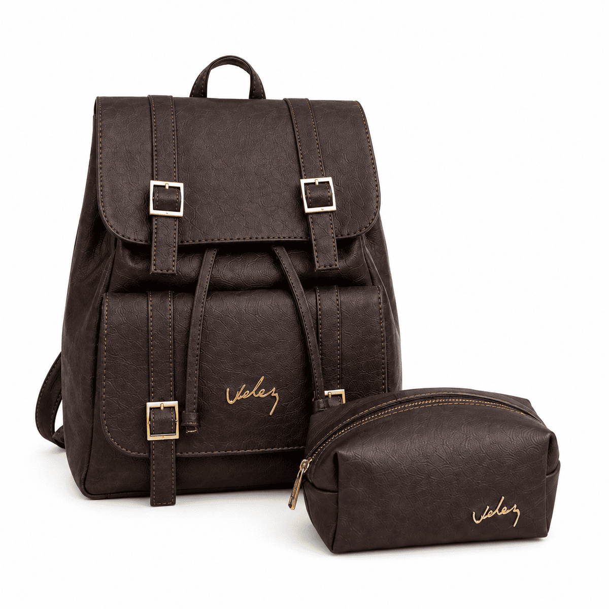 Morral y Cosmetiquera 100% Originales Velez en Cuero