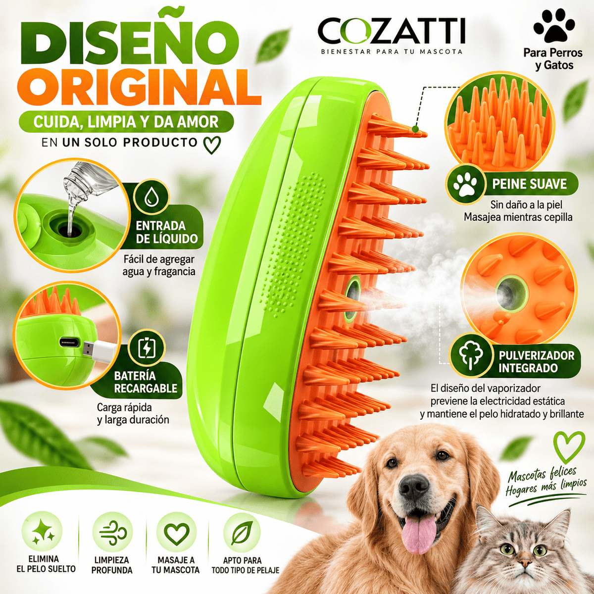 CEPILLO A VAPOR PARA MASCOTAS🐾