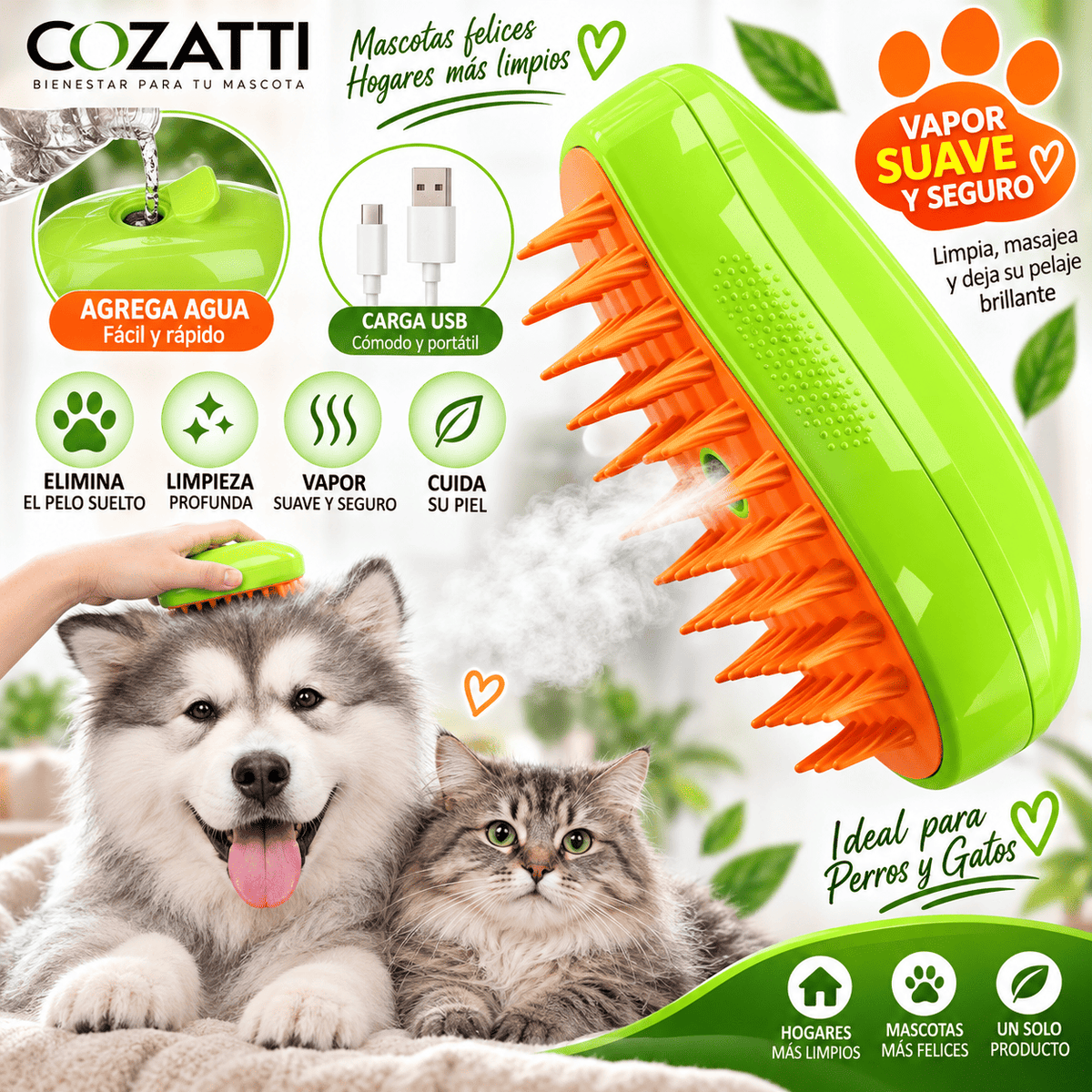 CEPILLO A VAPOR PARA MASCOTAS🐾