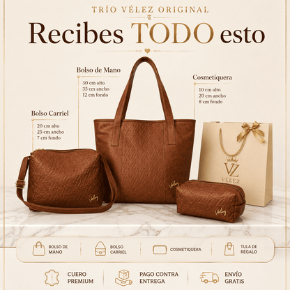 Trio Velez Dama en Cuero | Promoción Válida Solo Hoy