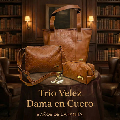 Trio Velez Dama en Cuero | Descuento Exclusivo